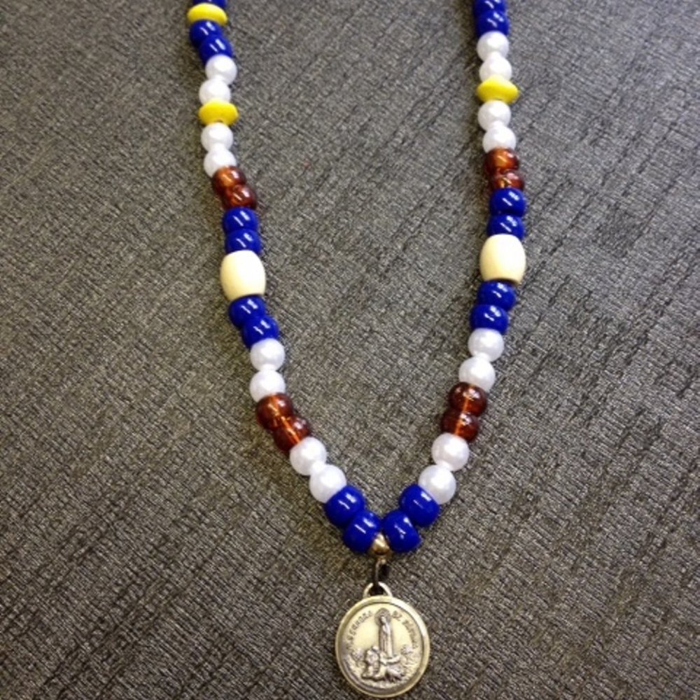 Fatima Medal Bead Necklace